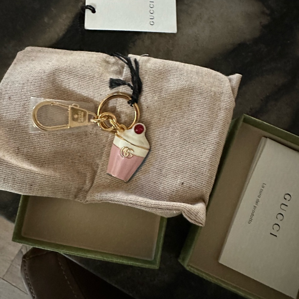 Gucci Pink Cupcake bag charm Keychain